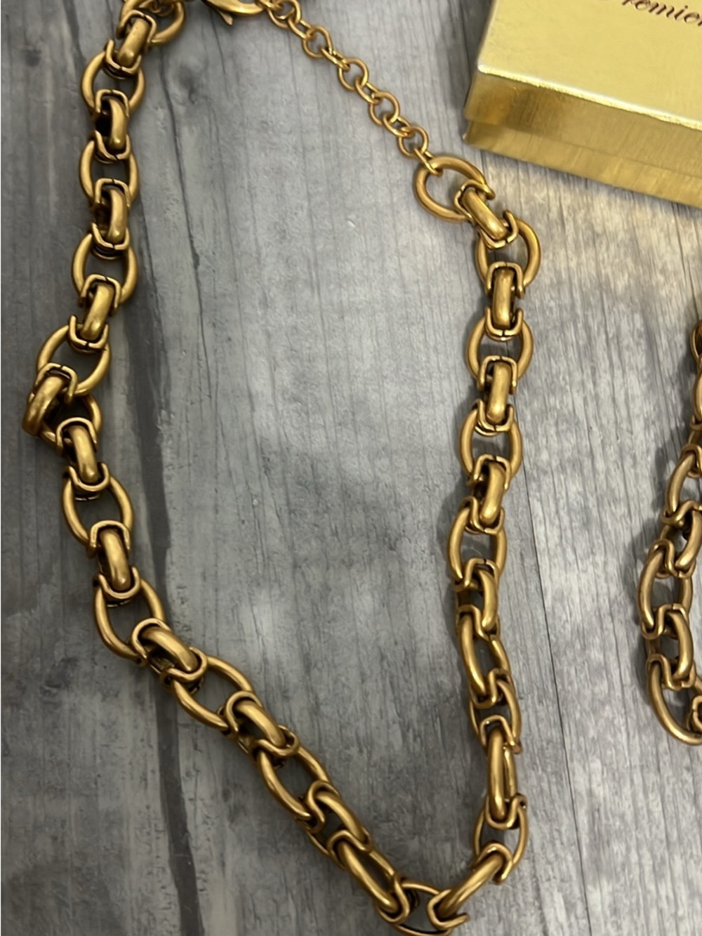 Premier Designs Gold Link Necklace and Bracelet Set Bronze Beauty - Picture 3 of 4